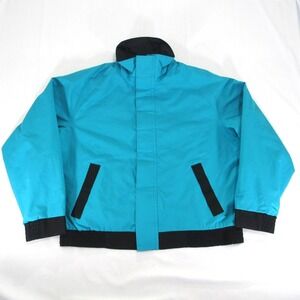 Vintage 10X Jacket Mens Large Gore-Tex Golf Blue Teal Wind Rainwear Outdoors USA